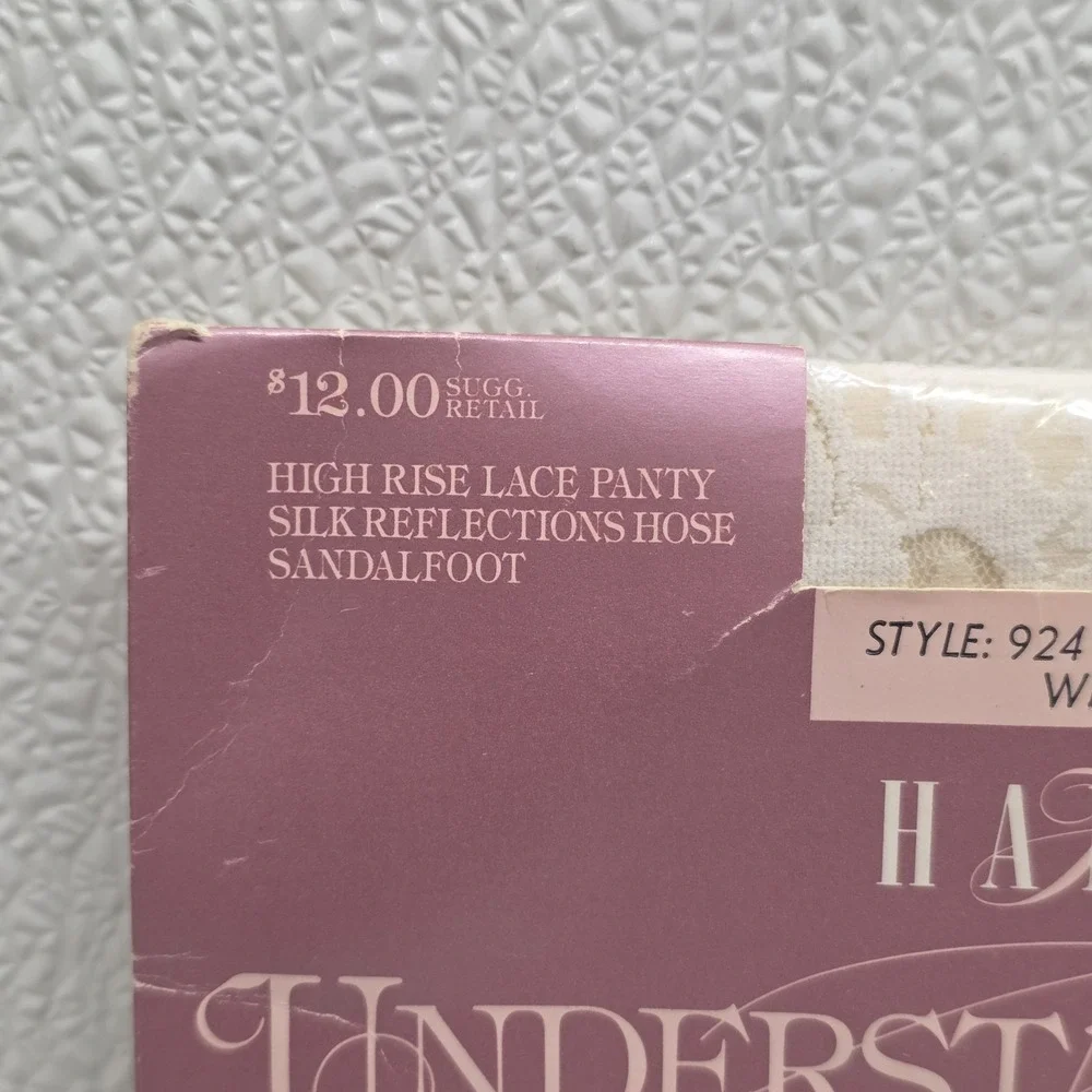 Vintage Hanes Understatements High Rise Lace Panty And Hose White Size AB